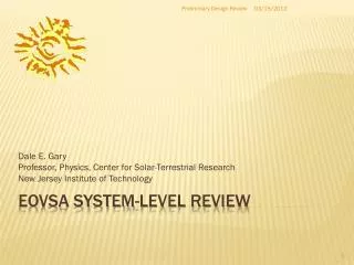 EOVSA system-level review