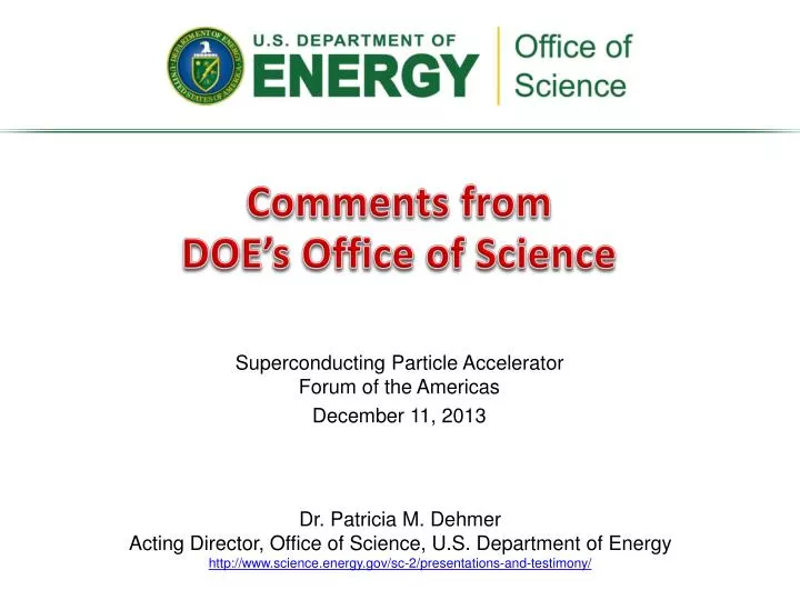 comments from doe s office of science