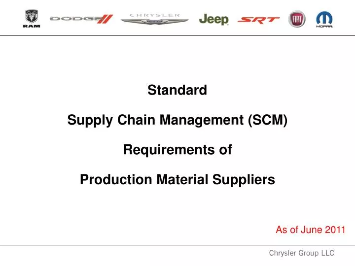 standard supply chain management scm requirements of production material suppliers
