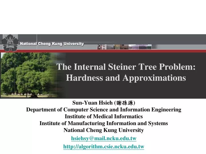 the internal steiner tree problem hardness and approximations