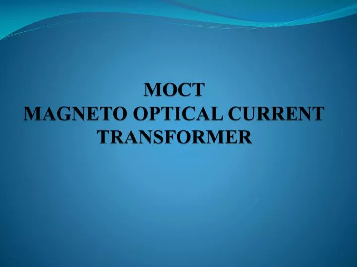 moct magneto optical current transformer