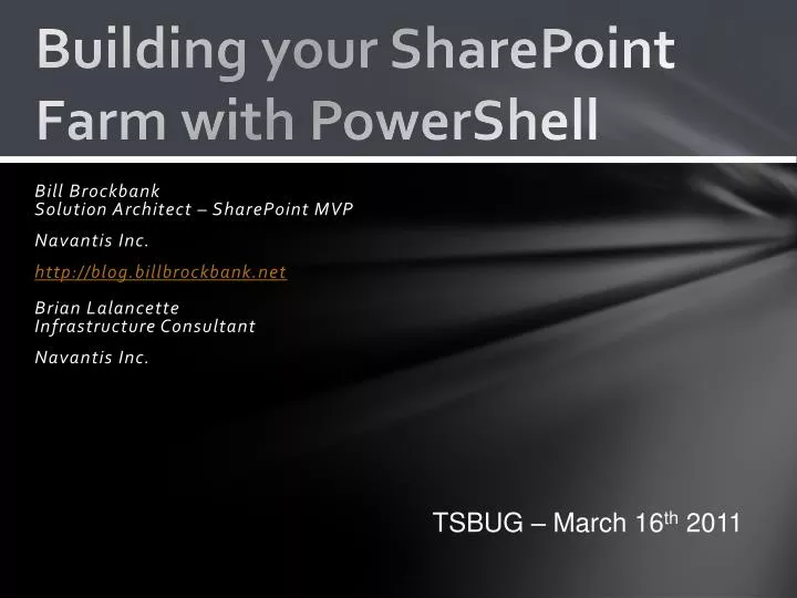 building your sharepoint farm with powershell