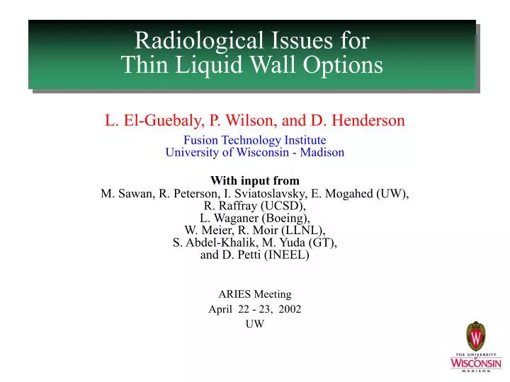 radiological issues for thin liquid wall options