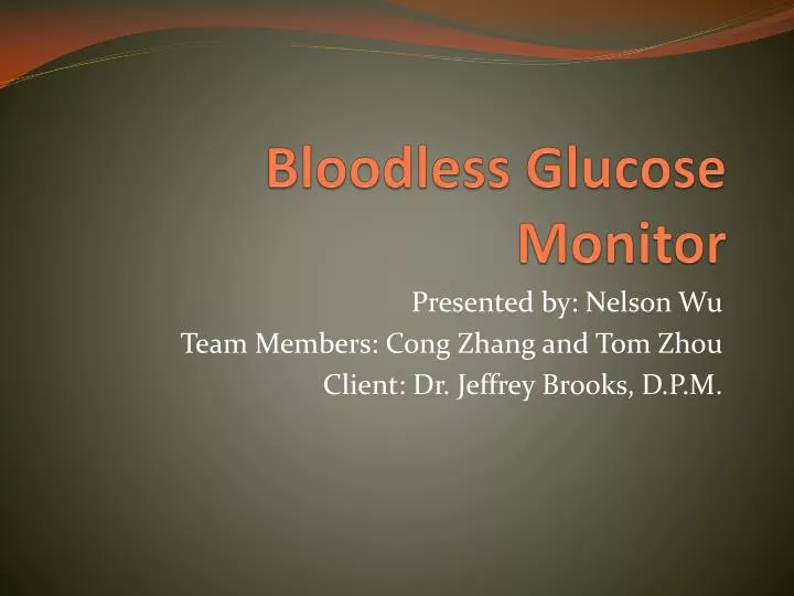bloodless glucose monitor