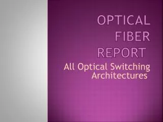 Optical Fiber Report