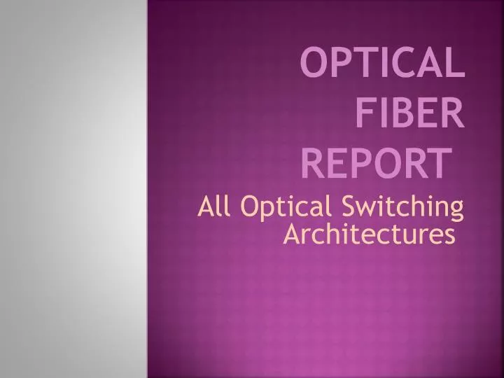 optical fiber report
