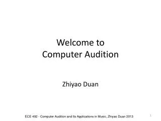 Welcome to Computer Audition