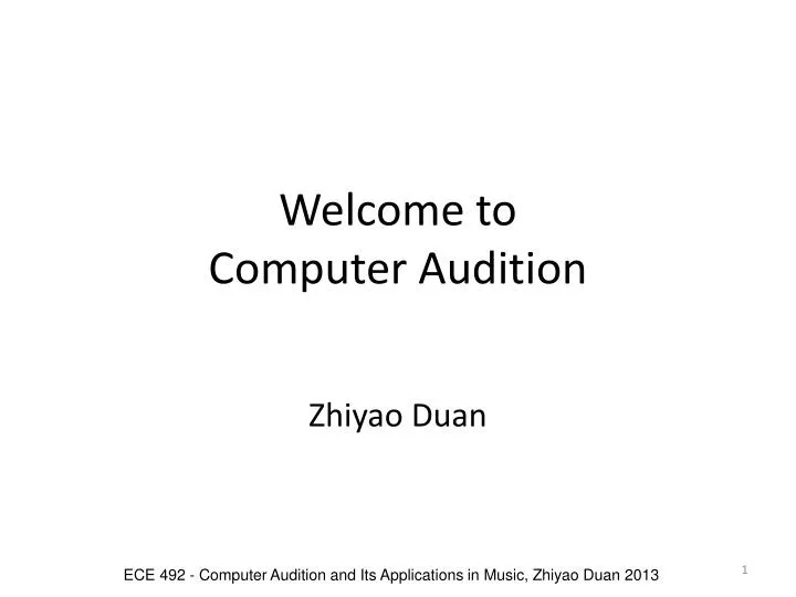 welcome to computer audition