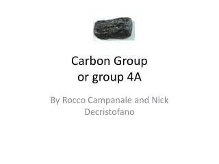 Carbon Group or group 4A
