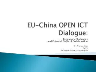 EU-China OPEN ICT Dialogue: