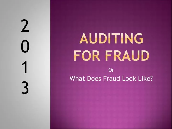 auditing for fraud
