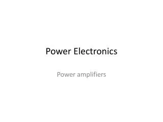 Power Electronics