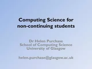 Computing Science for non-continuing students