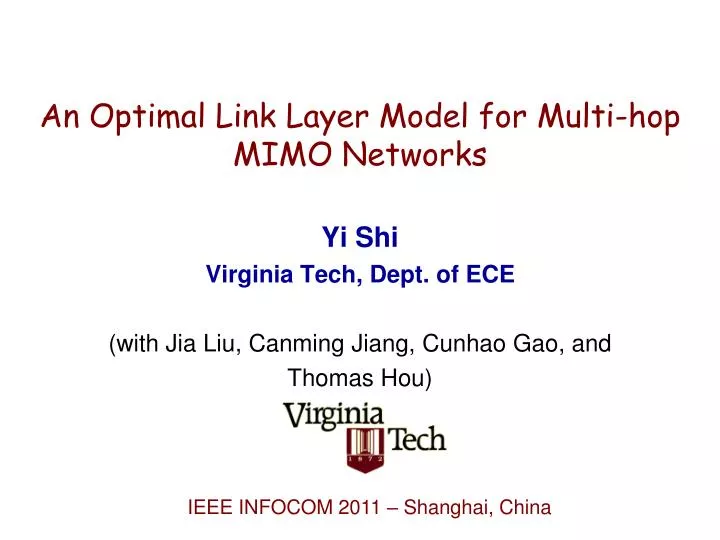 an optimal link layer model for multi hop mimo n etworks