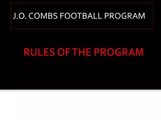 RULES OF THE PROGRAM