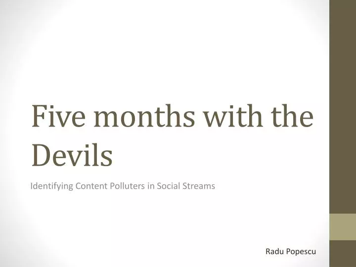 five months with the devils