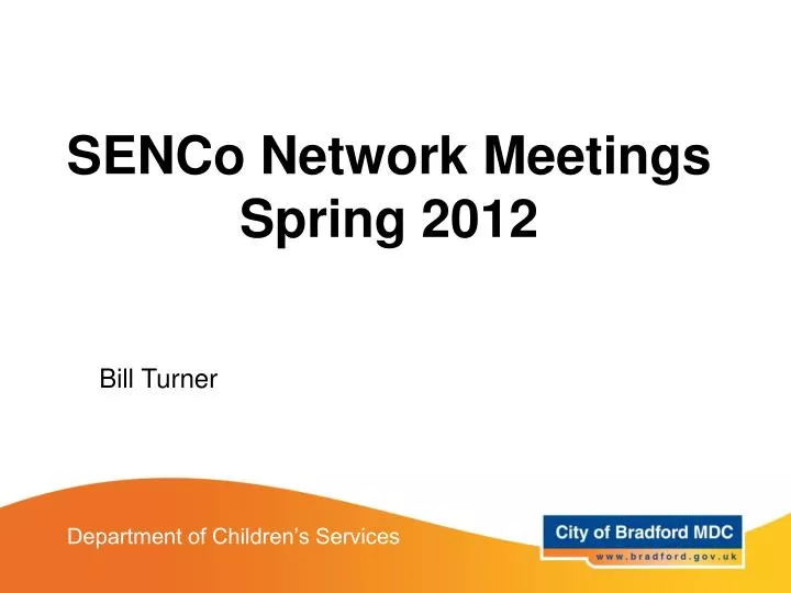 senco network meetings spring 2012