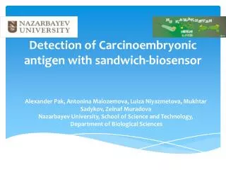 Detection of Carcinoembryonic antigen with sandwich-biosensor
