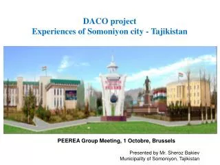 DACO project Experiences of Somoniyon city - Tajikistan