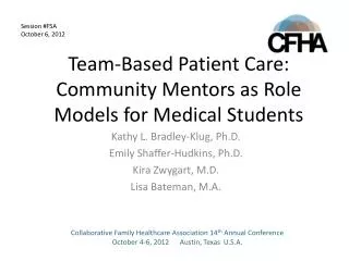 Team-Based Patient Care: Community Mentors as Role Models for Medical Students