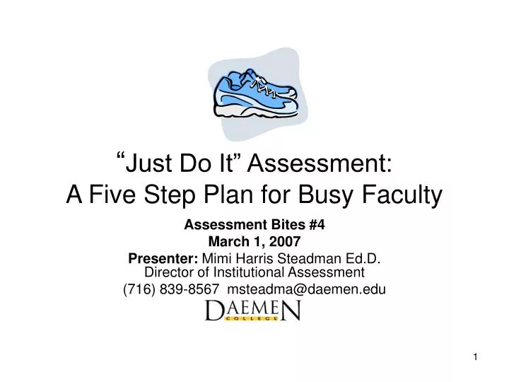 just do it assessment a five step plan for busy faculty