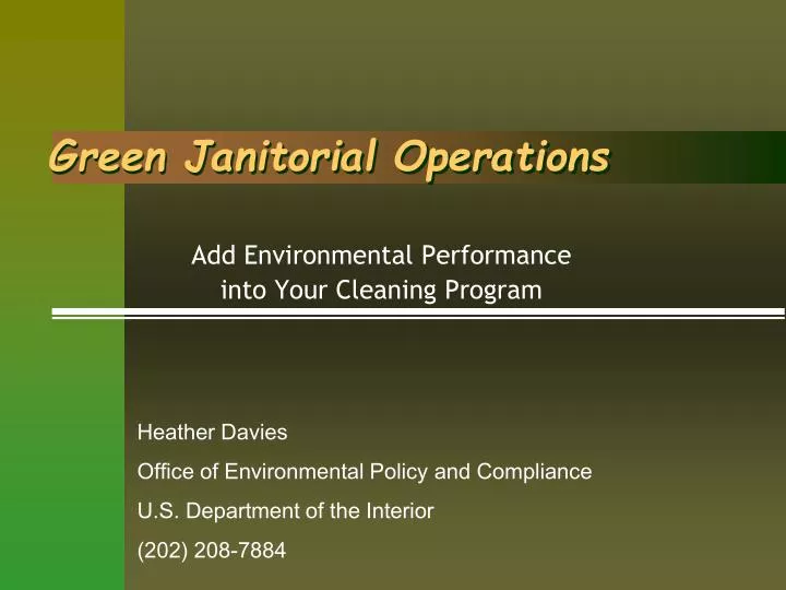 green janitorial operations