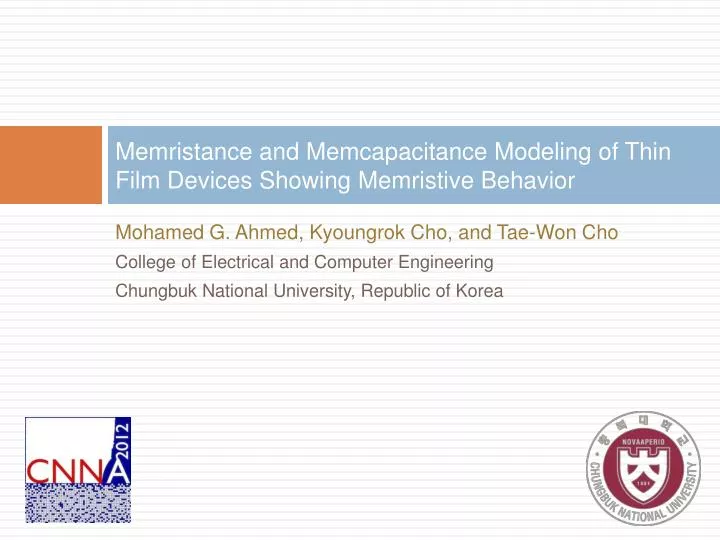 memristance and memcapacitance modeling of thin film devices showing memristive behavior