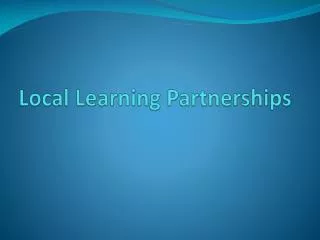 Local Learning Partnerships