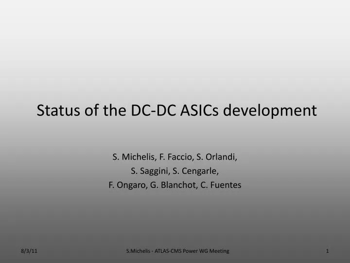 status of the dc dc asics development