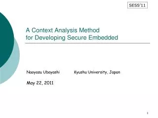 A Context Analysis Method for Developing Secure Embedded