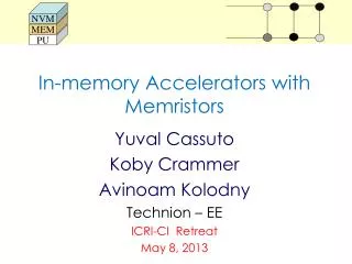 In-memory Accelerators with Memristors