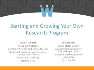 Starting and Growing Your Own Research Program