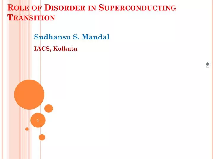 role of disorder in superconducting transition