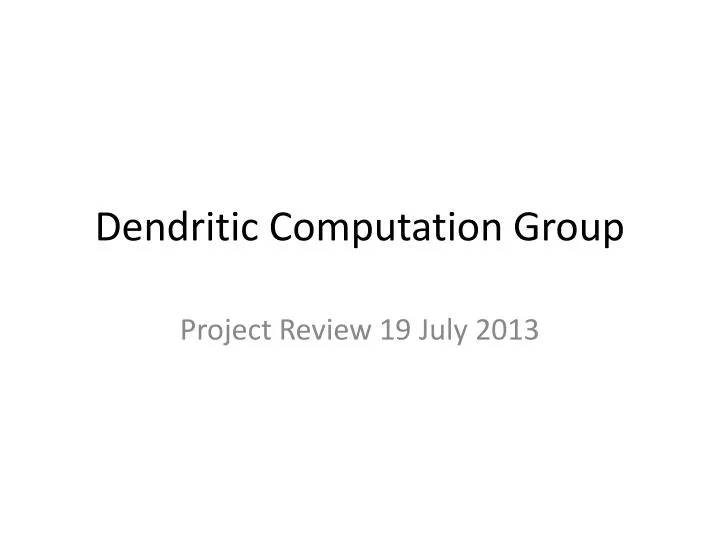 dendritic computation group