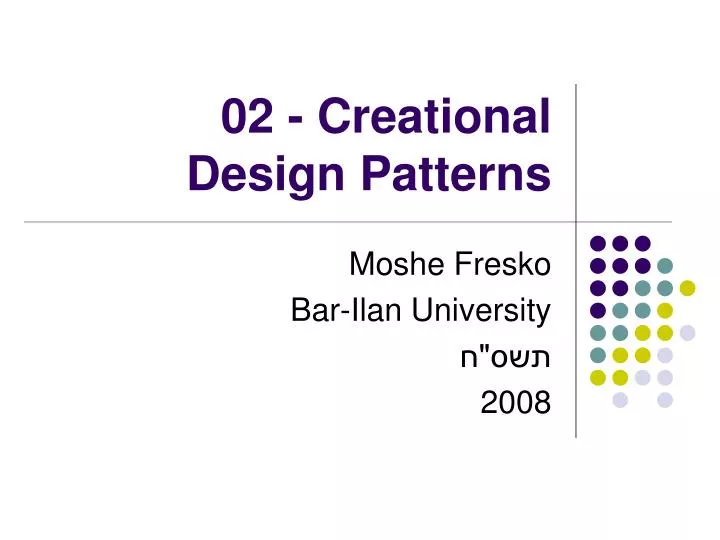 02 creational design patterns