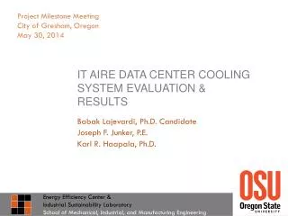IT Aire data center cooling system evaluation &amp; Results