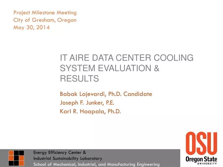 it aire data center cooling system evaluation results