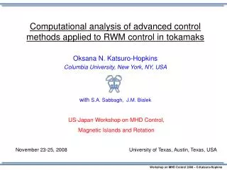 Computational analysis of advanced control methods applied to RWM control in tokamaks