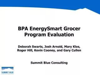 BPA EnergySmart Grocer Program Evaluation