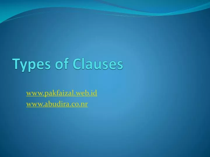 types of clauses