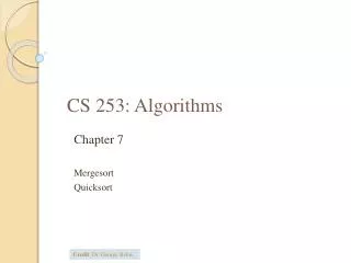 CS 253: Algorithms