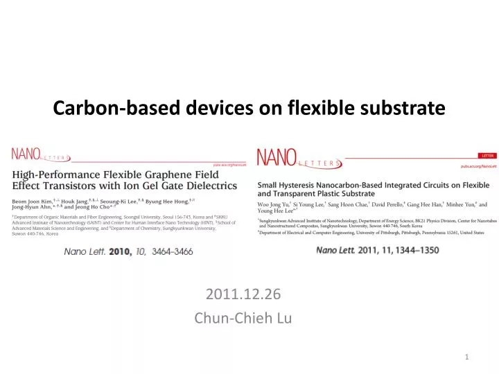 carbon based devices on flexible substrate