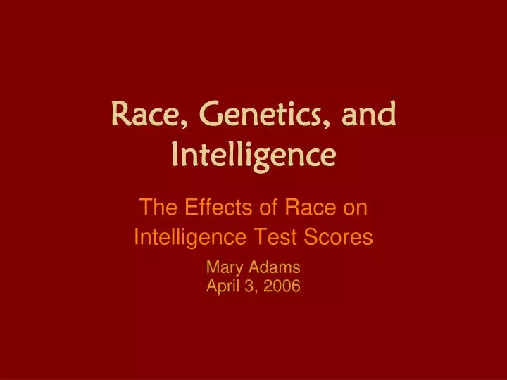 race genetics and intelligence