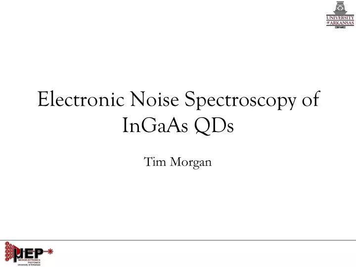 electronic noise spectroscopy of ingaas qds