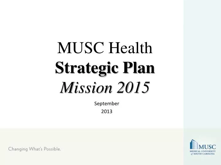 musc health strategic plan mission 2015