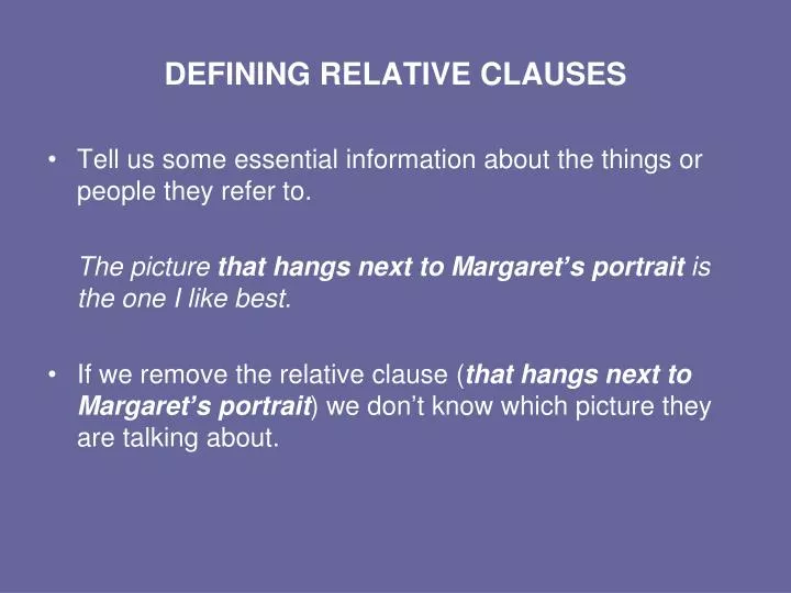 defining relative clauses