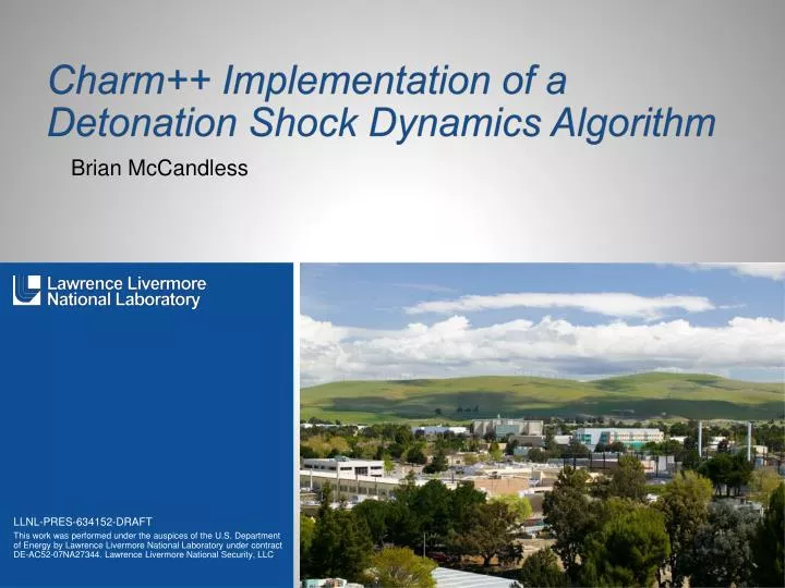 charm implementation of a detonation shock dynamics algorithm