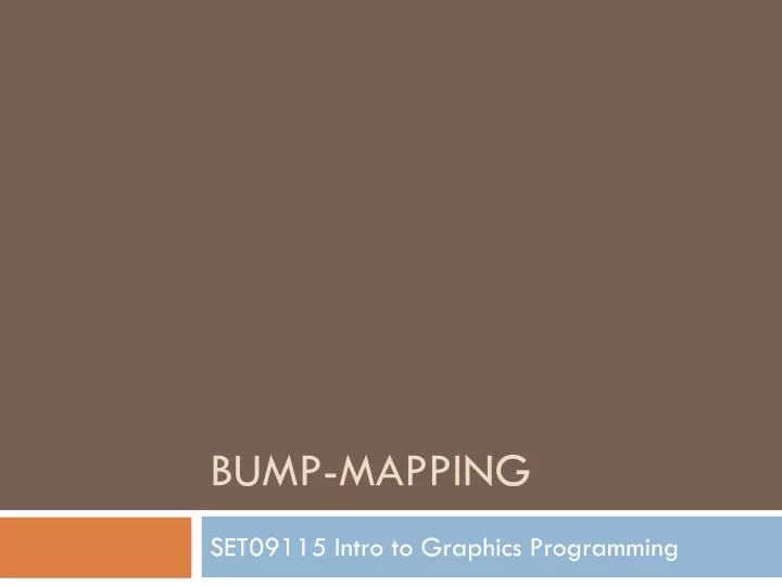 bump mapping