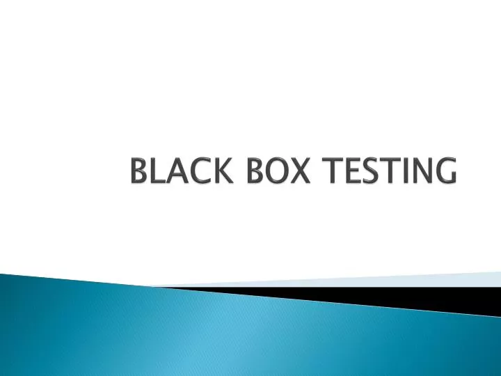 black box testing