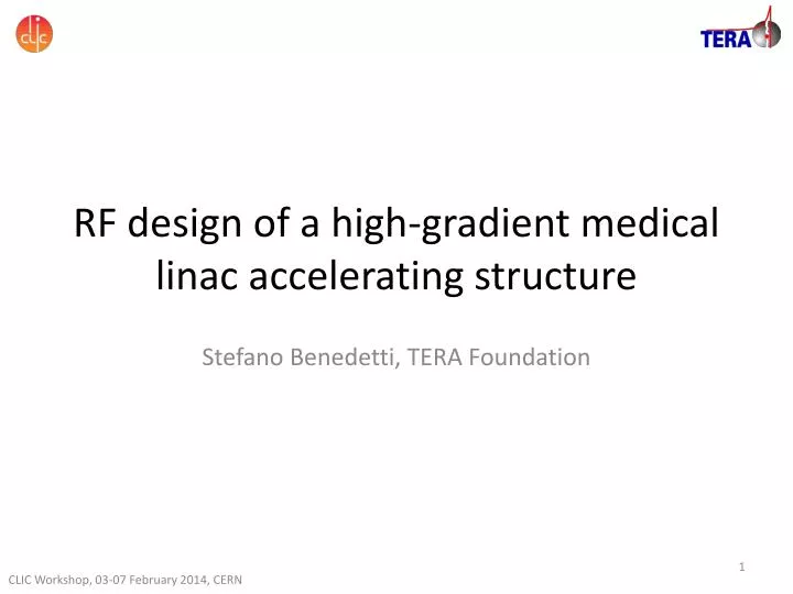rf design of a high gradient medical linac accelerating structure